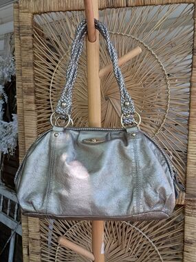 Elliot Lucca Metallic Silver Women's Shoulder Bag